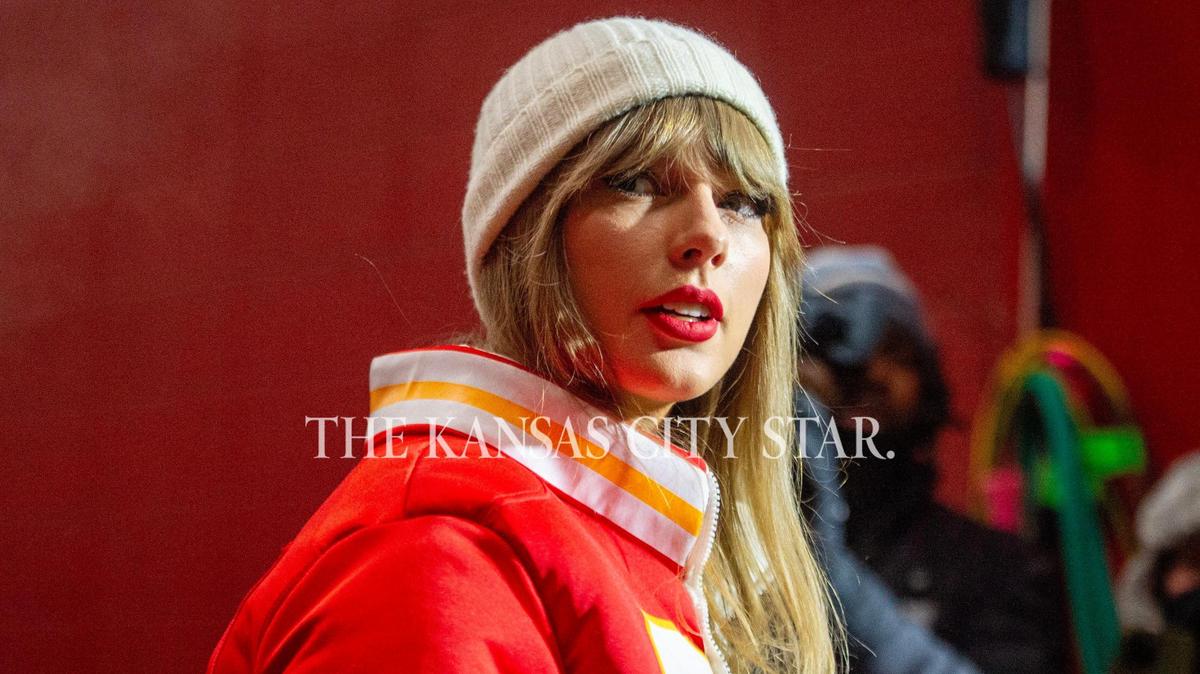 Pop star Taylor Swift arrives at Arrowhead Stadium before an AFC Wild Card game between the Kansas City Chiefs and the Miami Dolphins on Saturday, Jan. 13, 2024, in Kansas City.