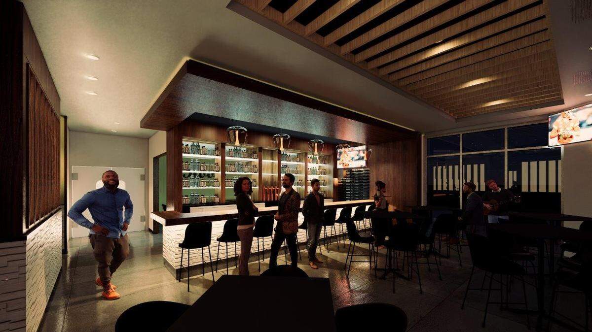 A rendering of the bar at the new Roots Seasonal Cuisine.