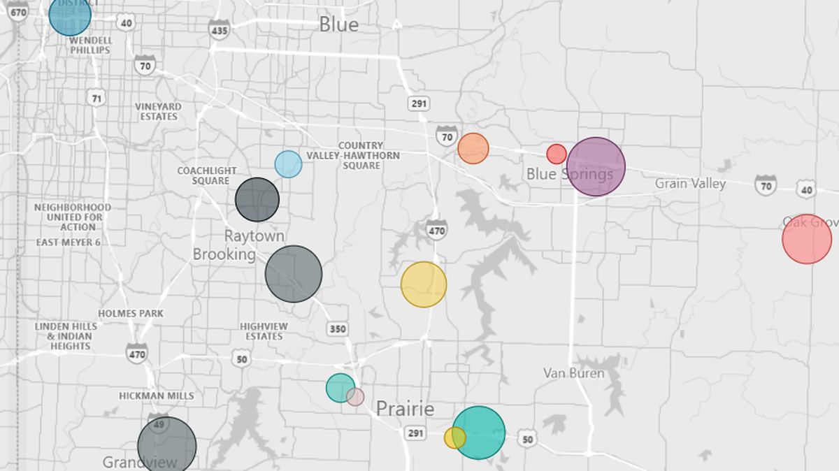 Screen grab of the Jackson County outbreak map on Jan. 11, 2022.