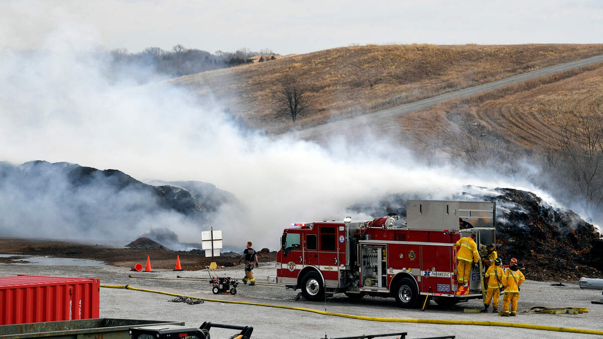 Olathe firefighters responded Wednesday morning to a brush and mulch fire at an organic waste facility owned by the city of Olathe. A spokesman for the Olathe Fire Department said the cause of the blaze is unknown. Strong south winds fueled the fire near 127th Street and Hedge Lane. No injuries were reported.