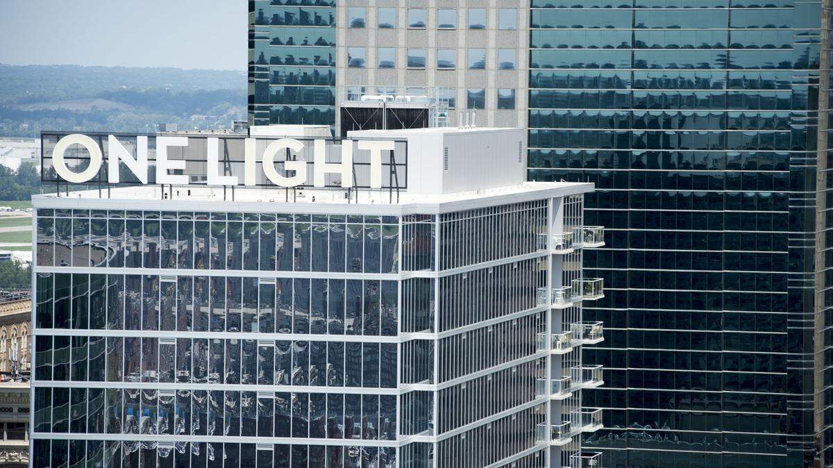The One Light apartment tower in downtown Kansas City.
