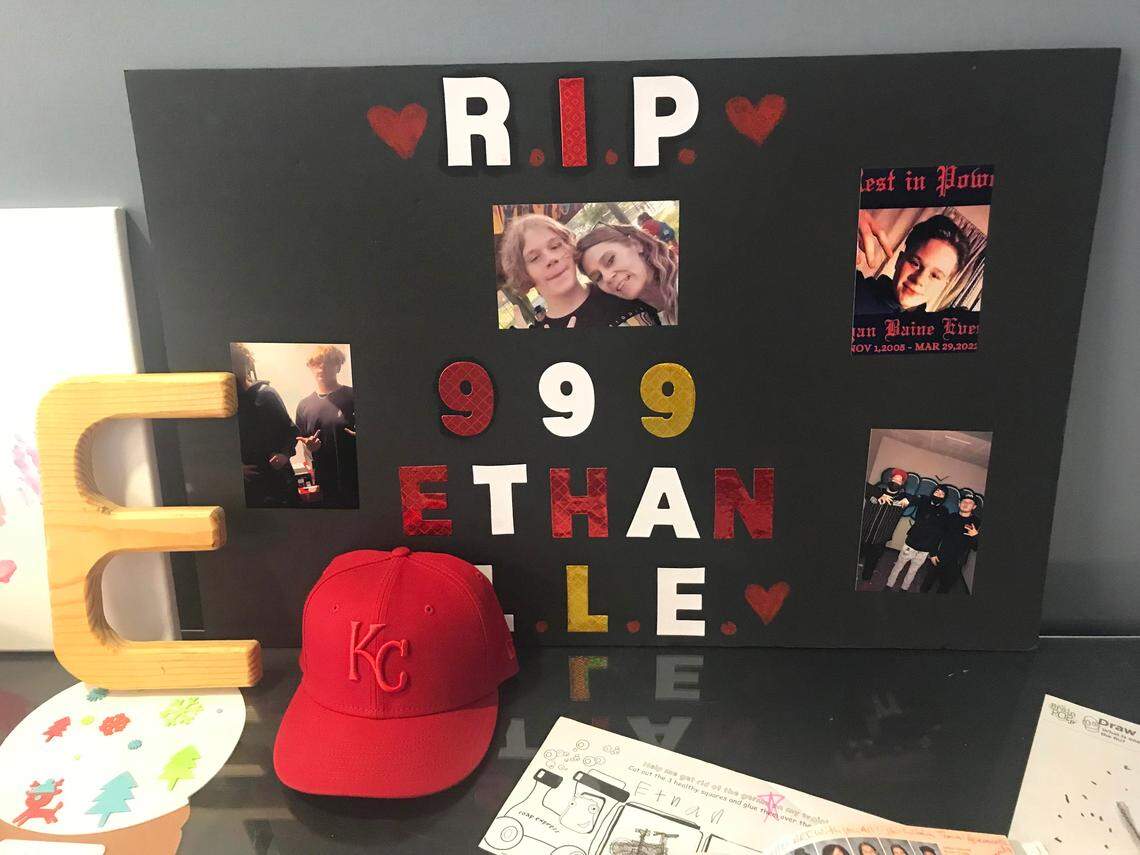 A display at the April funeral of Ethan Everley memorialized the 16-year-old’s life.