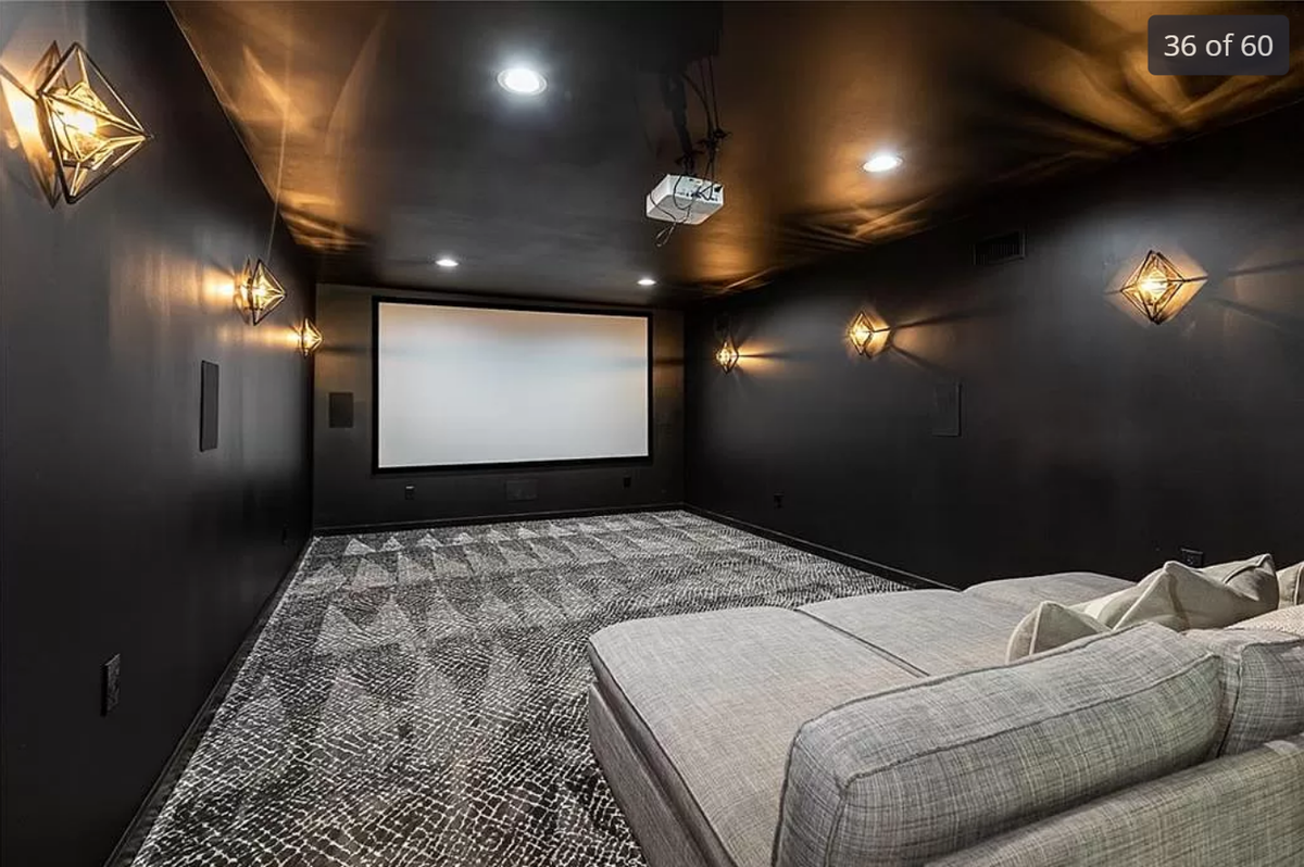 The home movie theater inside the home for sale at 3691 W. 180th Terrace.