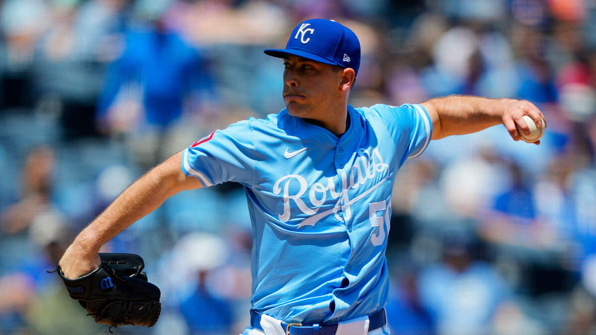 Royals starting left-hander Kris Bubic pitches against the Chicago White Sox on Thursday, May 8, 2025 at Kauffman Stadium in Kansas City.