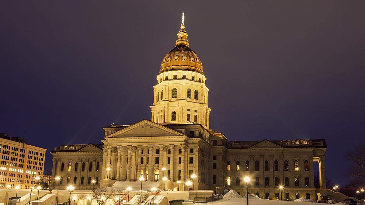 Topeka Kansas - entrance to state capitol building, Topeka, Kansas