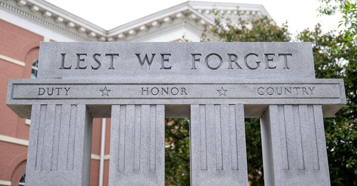 This memorial is dedicated to the memory of the living and the dead in all of the armed forces from all of the U.S. wars.