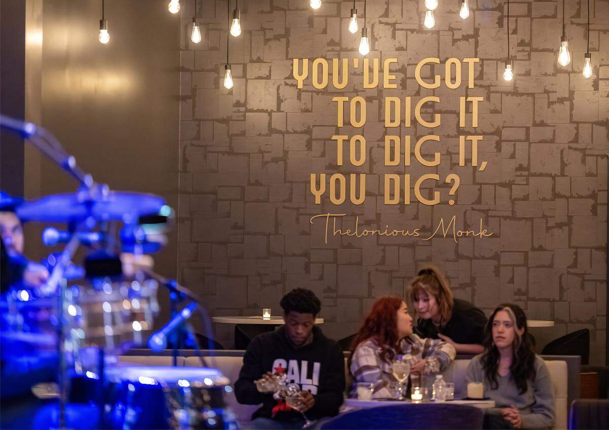 A quote from Thelonious Sphere Monk, an American jazz pianist and composer, adorns a wall at Ted's Taproom, a new jazz venue featuring live music Tuesday through Sunday, at 1829 McGee St. in the Crossroads in Kansas City.