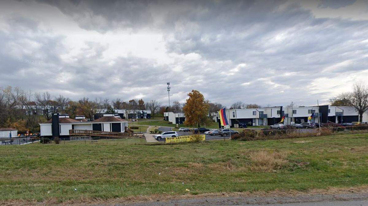 An apartment complex at 10409 East 42nd Street in Kansas City is seen in a Google Maps Street View image. A fire at an apartment building on Friday sent 15 people to hospitals.