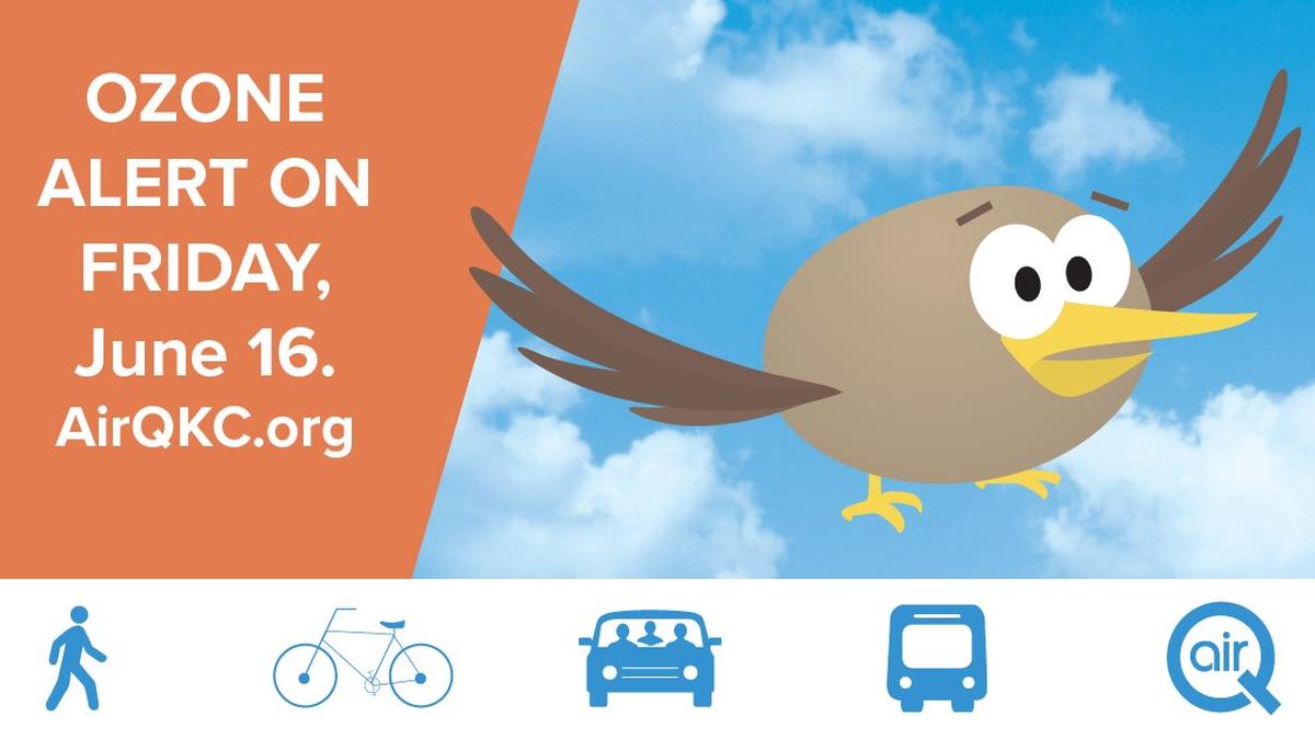 An orange ozone alert has been issued for the Kansas City area on Friday as smog is expected to reach unhealthy levels for people sensitive to pollution, according to the Mid-America Regional Council.