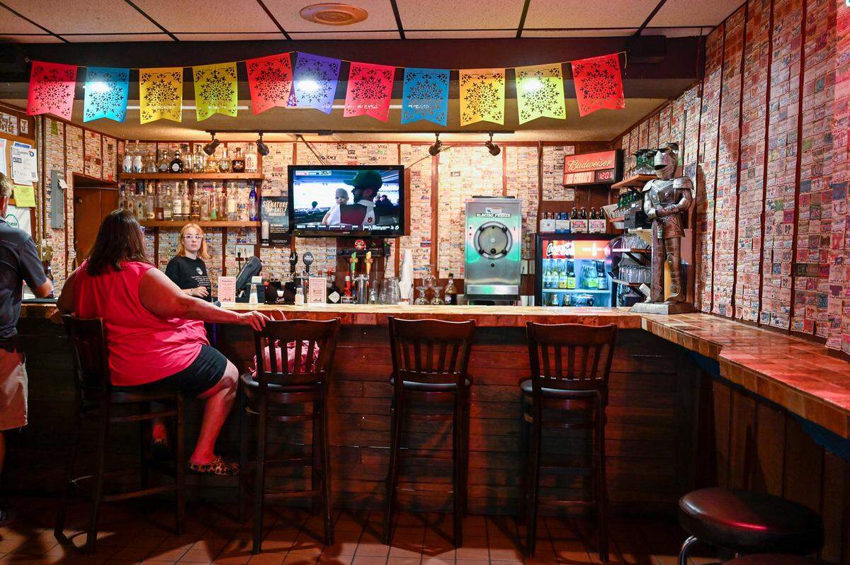 The bar at Los Corrals, a Mexican restaurant in downtown Kansas City, which opened in 1949. 
