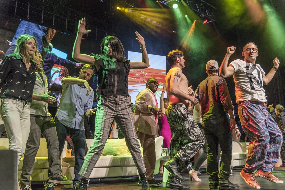 Celebrities celebrated each winning auction bid with their own style of dance moves.