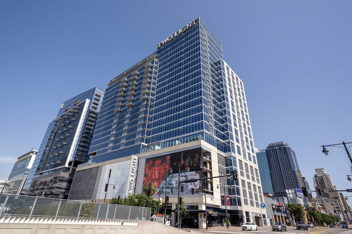 Two Light Luxury Apartments at 1444 Grand Blvd., is pictured on Tuesday, June 30, 2026, in Kansas City.