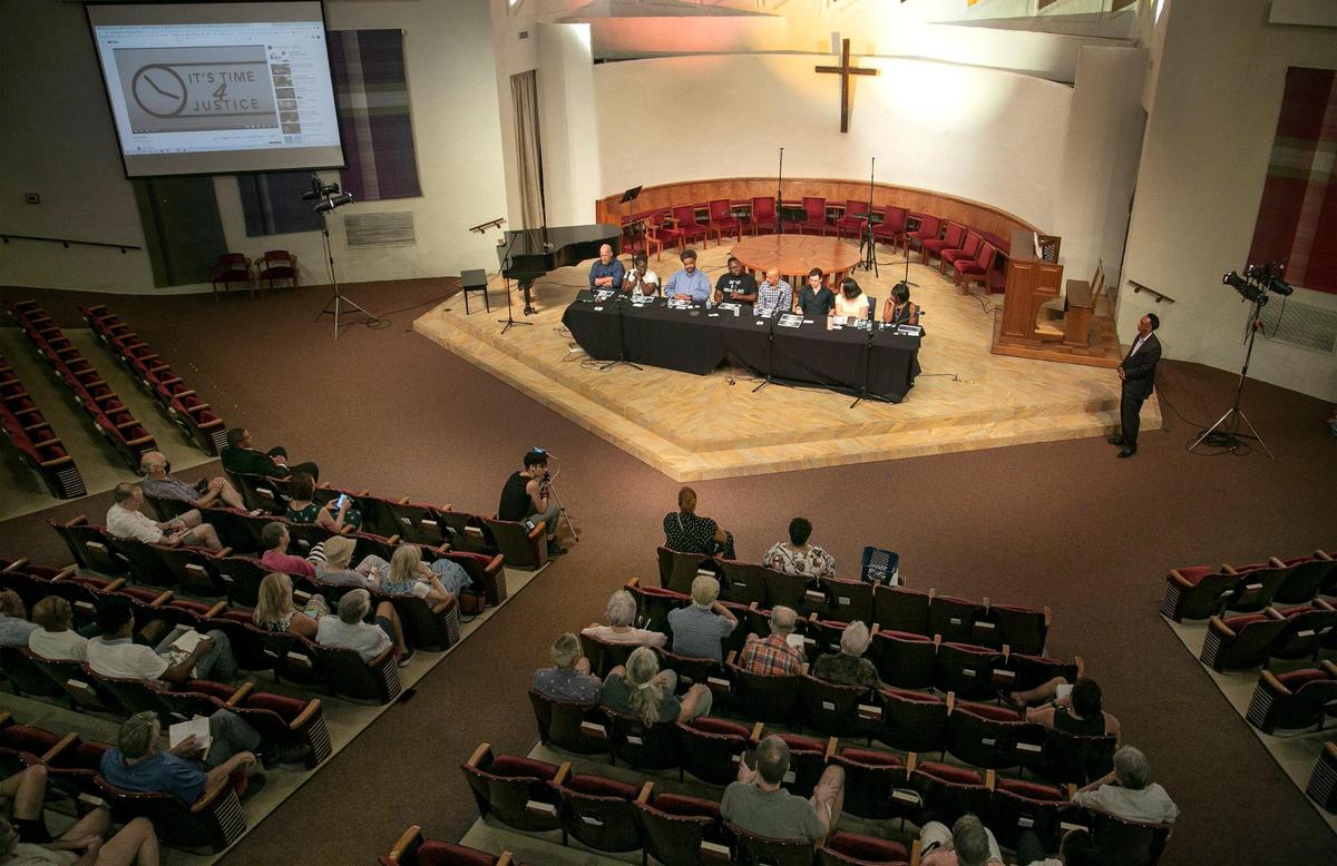 Community Christian Church hosted Saturday’s forum on race.