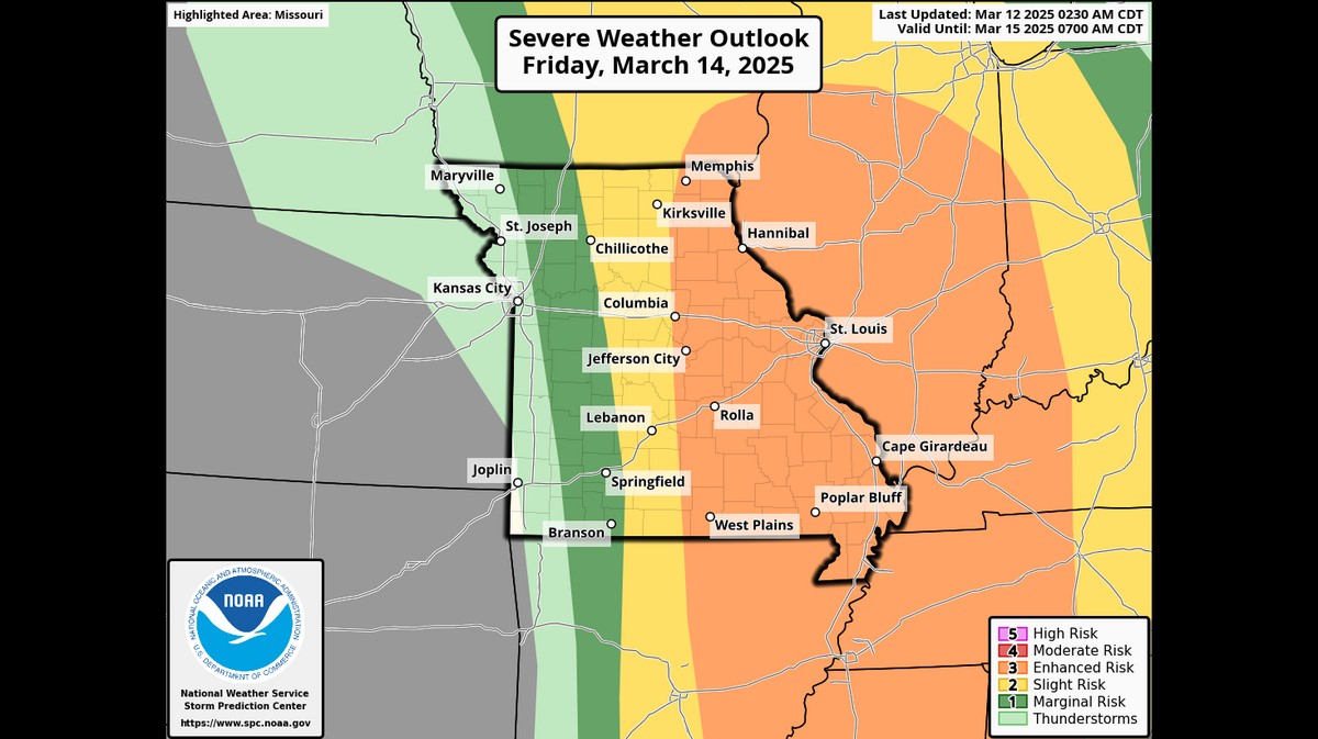 A strong storm system is expected to bring rain showers to the Kansas City area, according to the National Weather Service. There is also a threat for severe storms, but that is conditional on there being enough moisture.