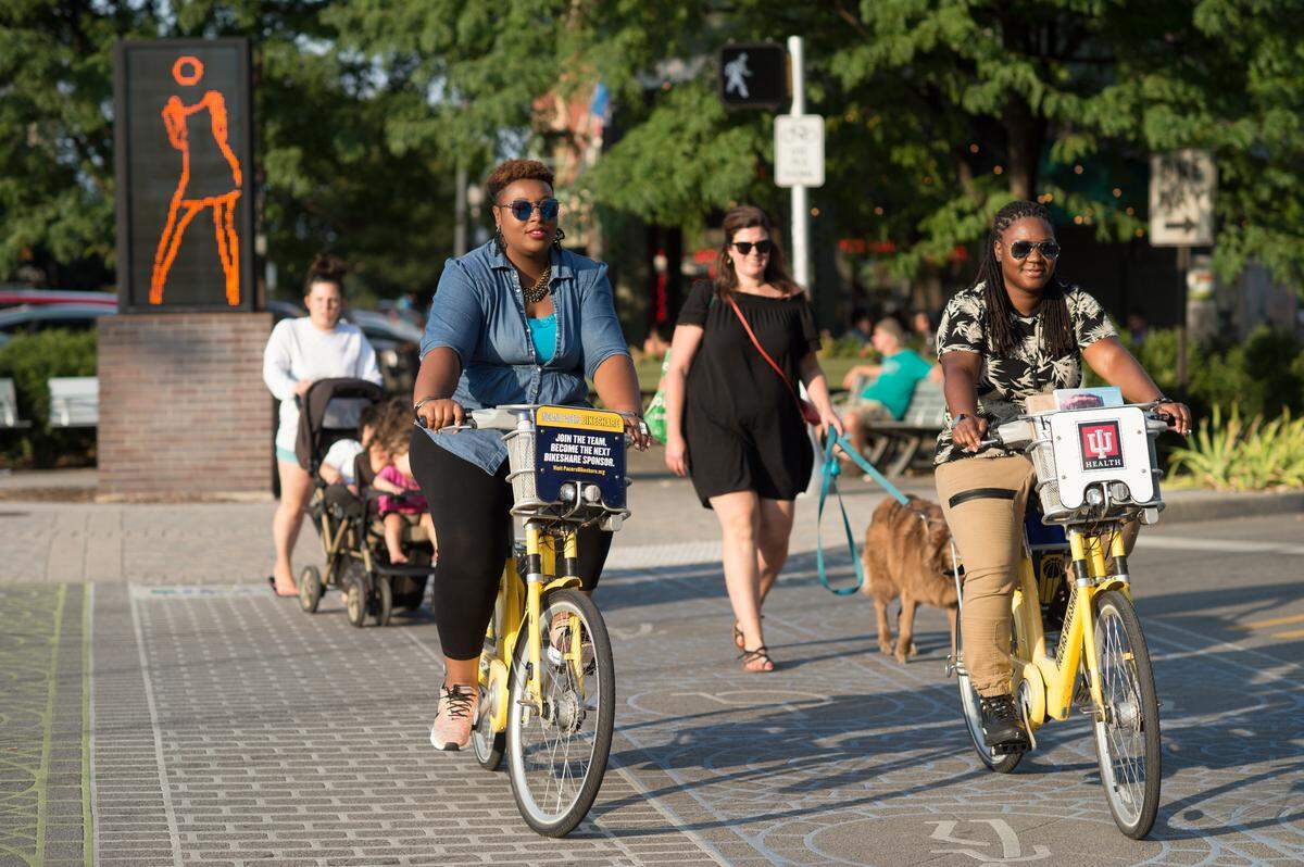 The Indianapolis Cultural Trail, completed in 2013, is an eight-mile loop of pedestrian and bike paths in downtown Indianapolis. The trail is protected, meaning it's separated from the street, which makes it safer for cyclists.