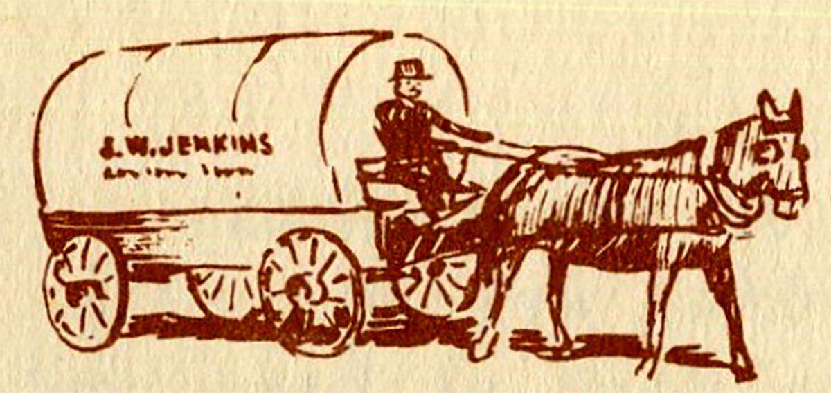 An early Jenkins wagon is depicted in company employee manual from the 1950s.