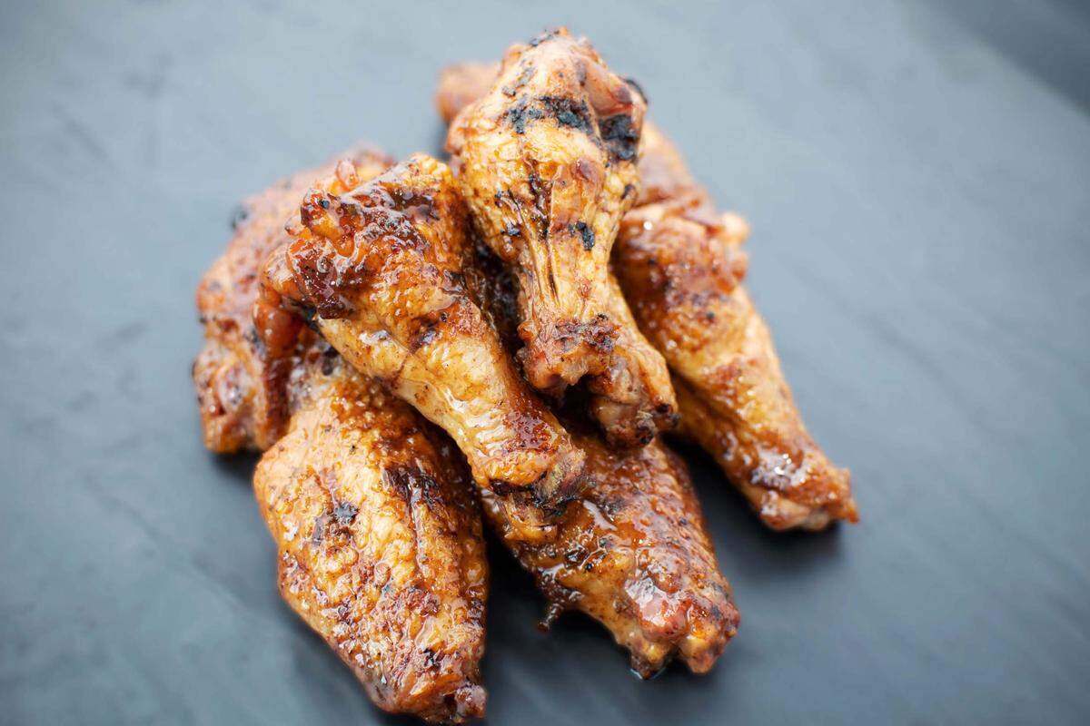 Kauffman Stadium’s smoked chicken wings.