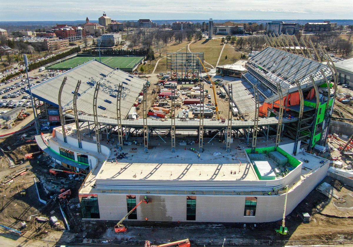 The renovation project includes includes a new conference center located on the north end of the stadium.