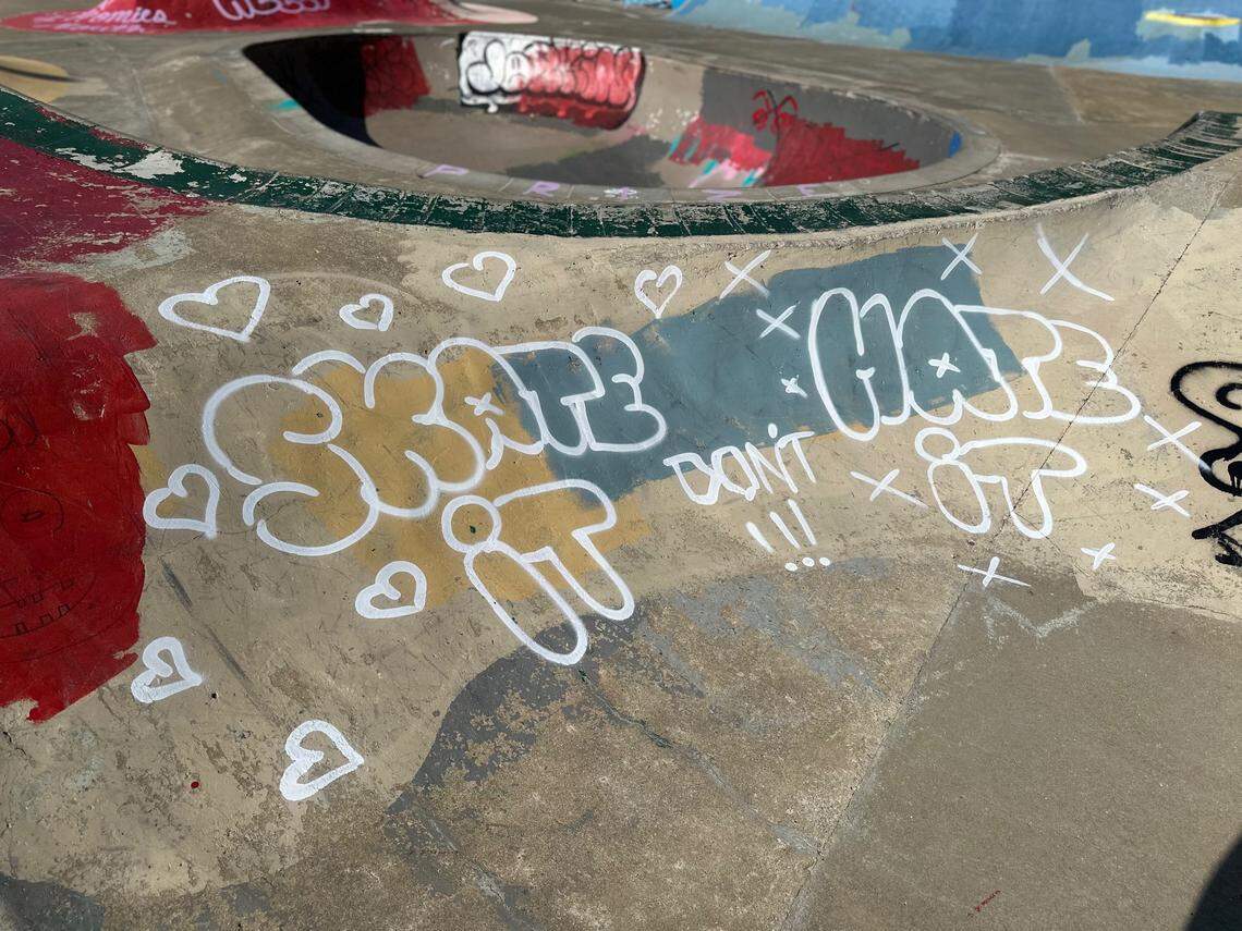 Once the skate park built a foundation, drawing artwork on it was the next step.