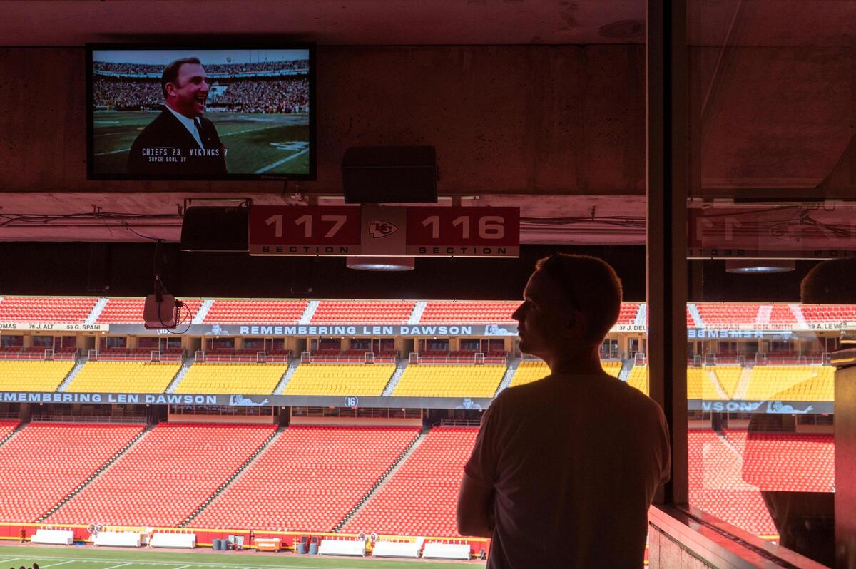Kansas City Chiefs fan were able to sit and watch a video of Len Dawson’s life at the memorial tribute on Thursday, Sep. 1, 2022, at Arrowhead Stadium.