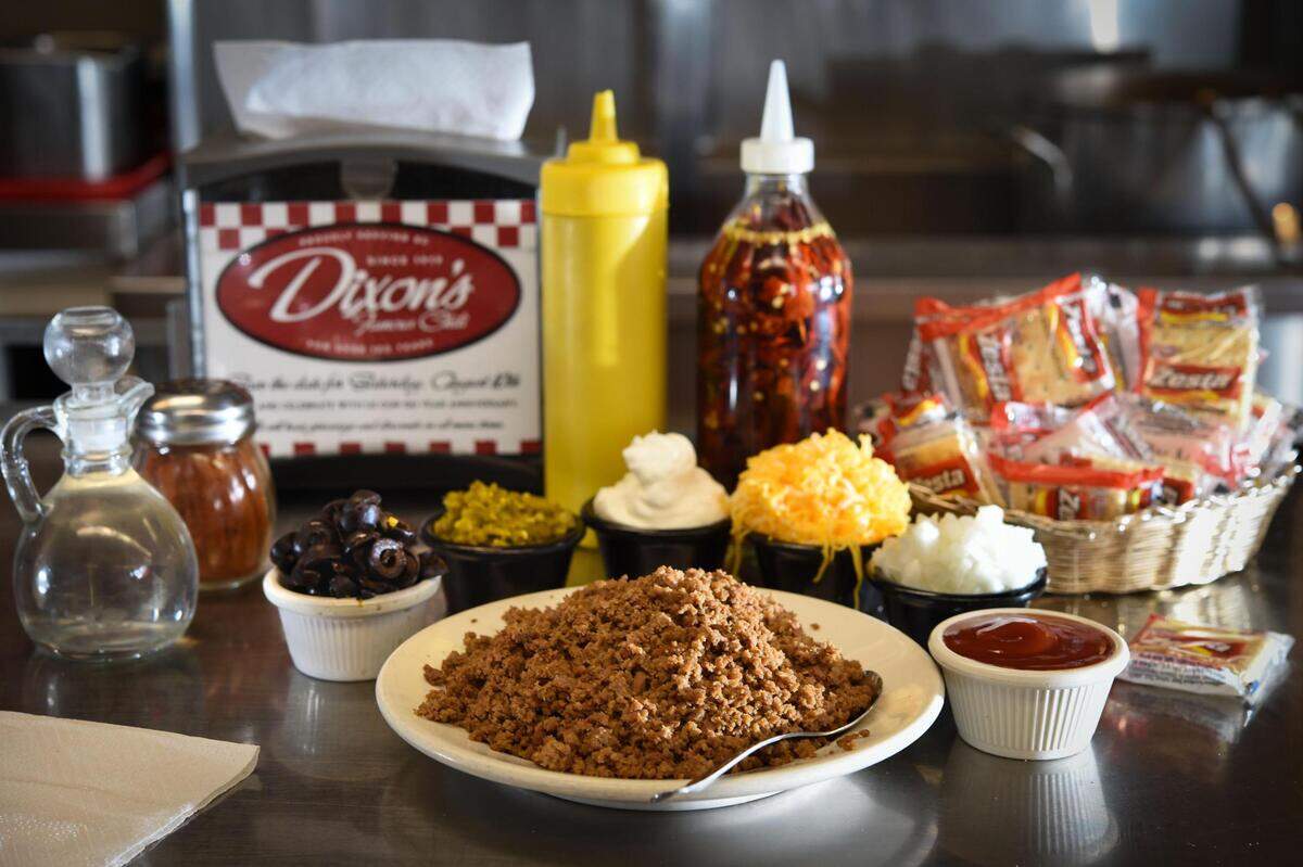 Dixon’s Famous Chili, 9105 E. U.S. 40, Independence, was a favorite of President Harry S. Truman. The chili comes with “fixins’,” including onion, grated cheese, jalapeño relish, ketchup and sour cream.