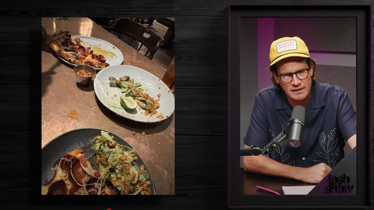 Comedian Daniel Tosh said the charred cucumber salad at XR, the restaurant inside Crossroads Hotel, was one of the top three salads he’s ever consumed.