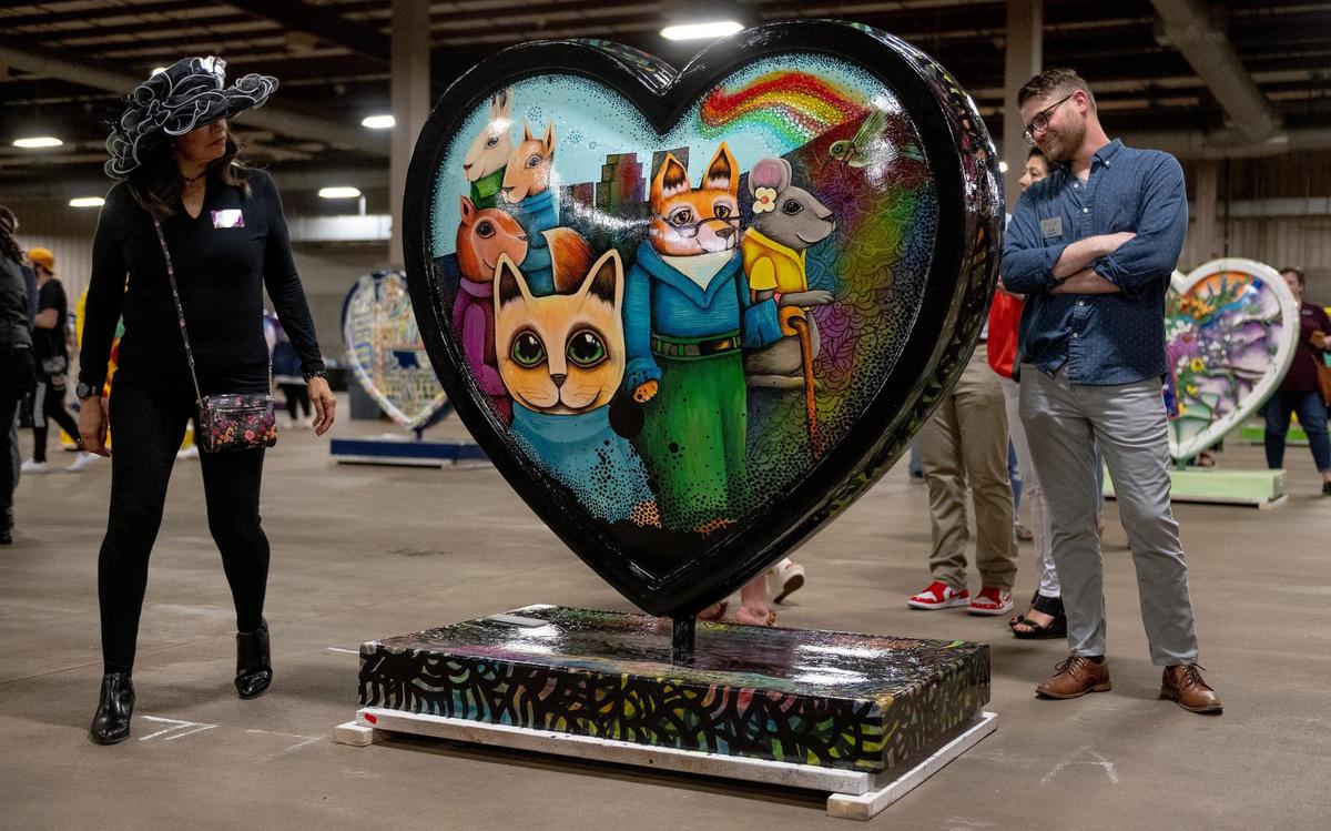 “The Seven Magic Animals” by artist Socorro Reyes Ramirez is one of 40 hearts that make up the 2023 season of The Parade of Hearts.