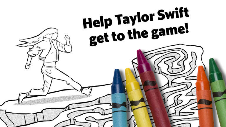 Help Taylor Swift make it to Las Vegas in time for the Super Bowl in this fun maze game