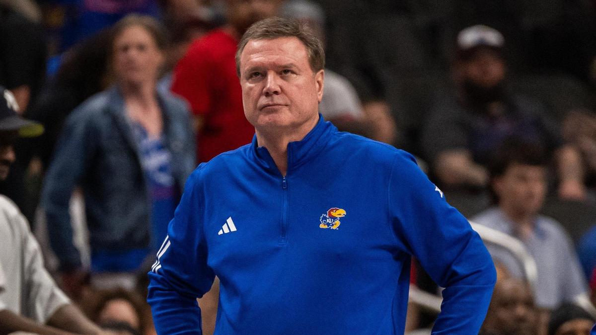 Kansas Jayhawks head coach Bill Self puts his hands on his hips in the final seconds of the Big 12 Championship quarterfinals loss vs. the Arizona Wildcats on Thursday, March 13, 2025 at T-Mobile Center.