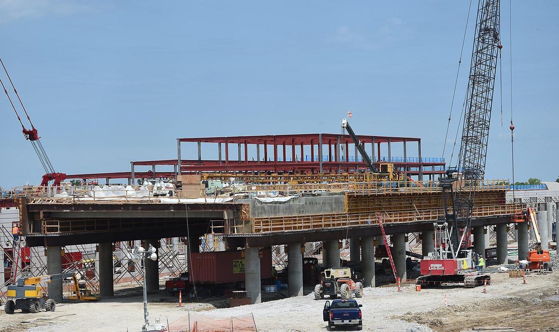 Construction of the new KCI single terminal continued on Wednesday, Aug. 5, 2020, at the site of the former Terminal A, which was demolished one year ago. The new terminal is expected to open in 2023.