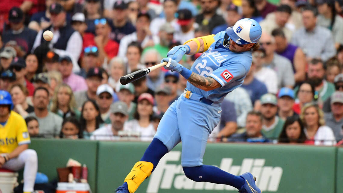 Carter Jensen ties Royals’ rookie homer record in Saturday’s loss to Red Sox