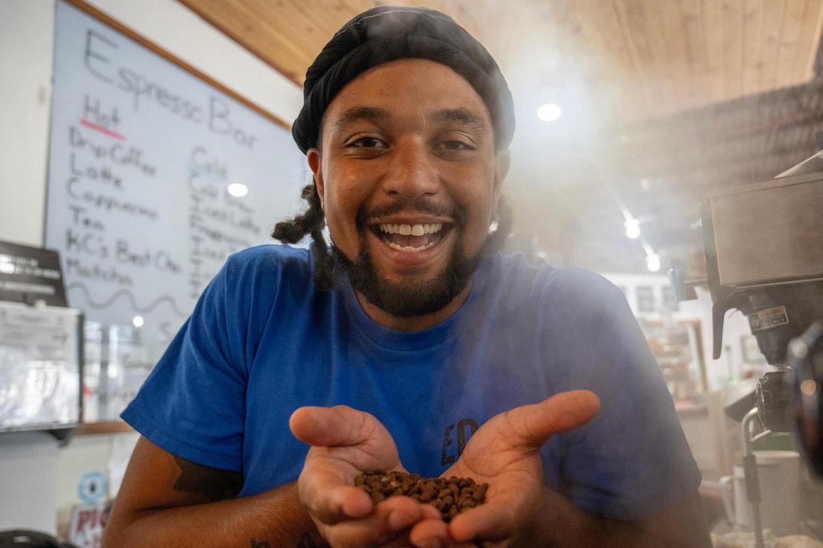 Dontavious Young, owner of Equal Minded Cafe, is seen on on Thursday, Sept. 7, 2023, in Kansas City.