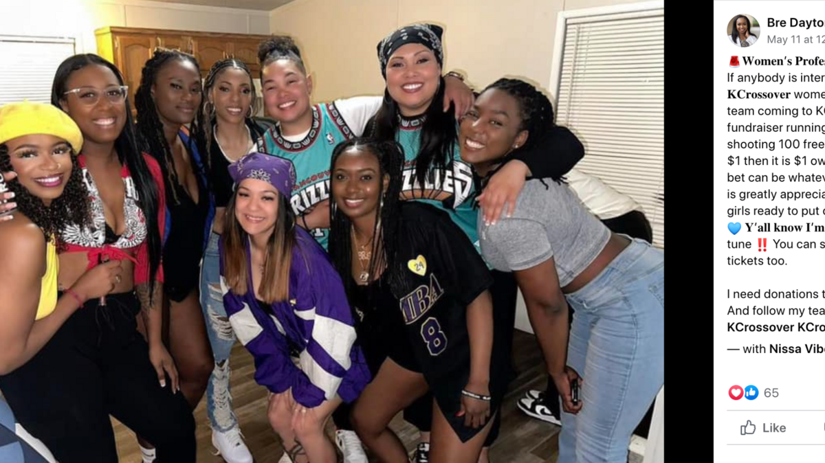 A screen grab from the KCrossover Facebook page. The new women’s professional basketball team is fundraising and seeking a gym to host home games in Kansas City.