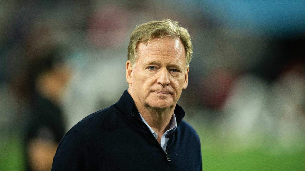 NFL commissioner Roger Goodell walks the sideline before the game of Cincinnati Bengals vs. Jacksonville Jaguars at EverBank Stadium on Dec. 4, 2023.