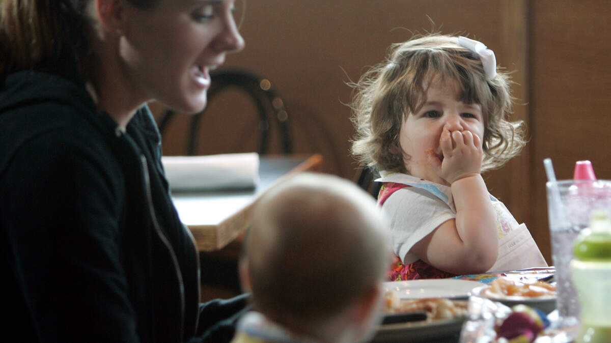 A mother eats at Governor Stumpy’s Grill House with her two children in this 2009 file photo. The Waldo restaurant was named one of Yelp’s top family friendly eateries in the U.S. for 2025.