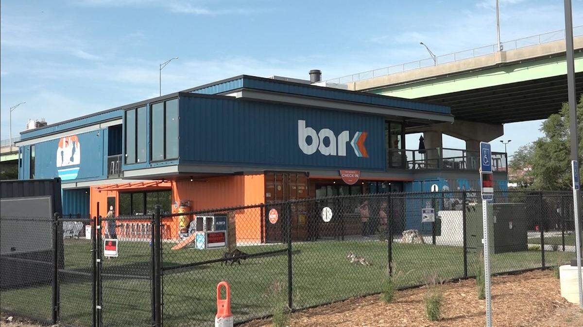 Bar K’s 5,000-square-foot building is make from 17 repurposed shipping containers.