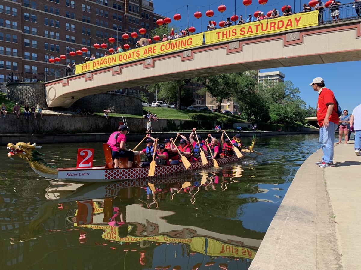 The annual Kansas City International Dragon Boat Festival will take place June 15 in Brush Creek on the Country Club Plaza.