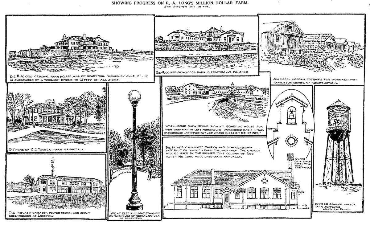 May 10, 1914, drawings of Longview farm structures.