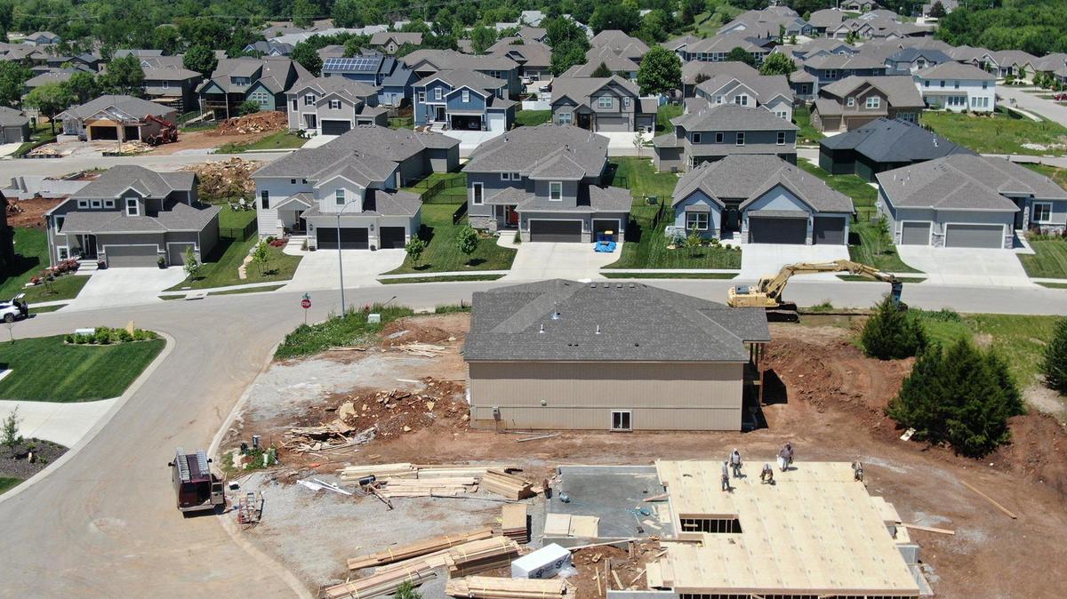 With the opening of the Panasonic EV battery plant, De Soto, Kansas, is seeing a boom in the construction of housing. A home was under constuction in the third phase of the Arbor Ridge subdivision on Thursday, May 21, 2025.