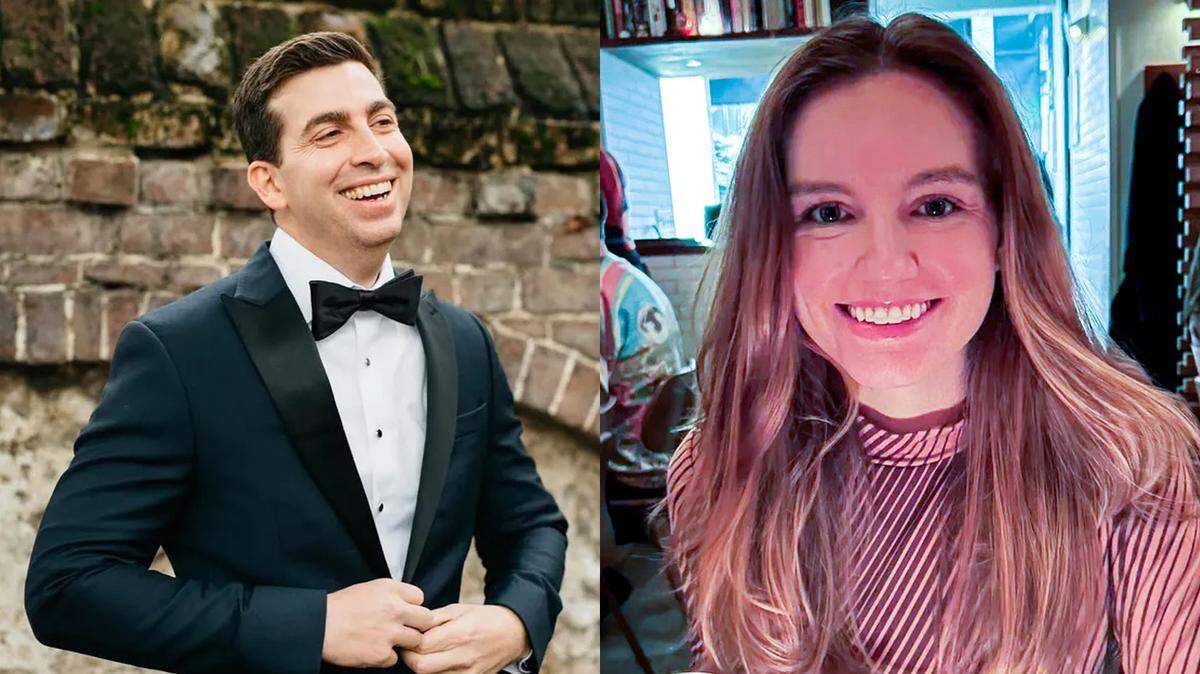 Chris Collins, 42, left, and Melissa Nicandri, 28, both worked at Moody’s Ratings. They were aboard AA Flight 5342 when it collided with an army helicopter Wednesday evening in Washington D.C.