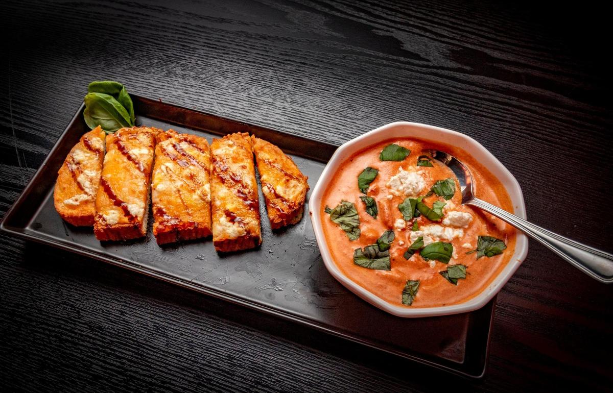 Deconstructed grilled cheese with tomato soup is a menu item at Final Final.