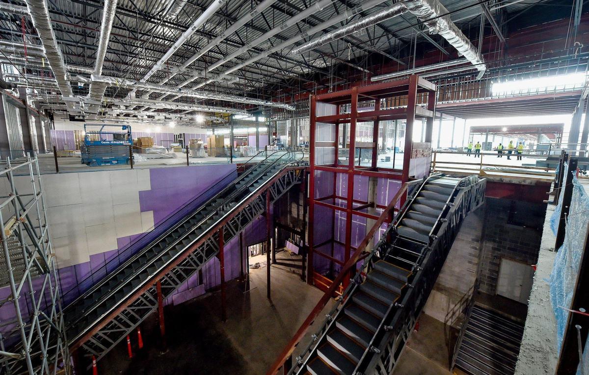 These escalators will take people to and from Concourse A to the lower level where baggage claim will be.