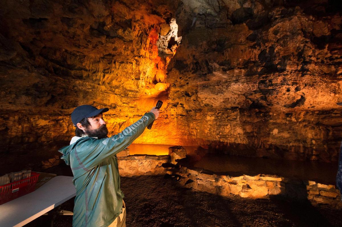 Stark Caverns is loaded with various rock formations, as tour guide Jacob Yastrow points out. Added to the options: a cave escape room and a black light tour.
