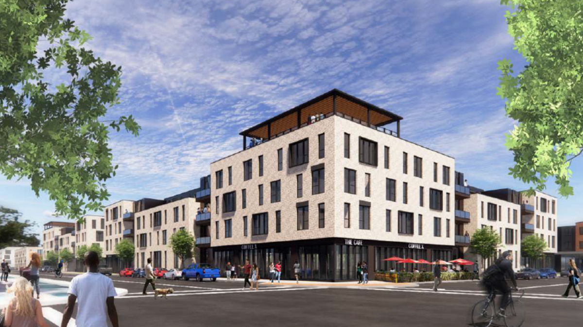 A digital rendering shows a potential design for the new Parade Park Homes development on Kansas City’s East Side. Once a historic Black-owned housing cooperative, the neighborhood was sold to two real estate developers on Monday, March 11.
