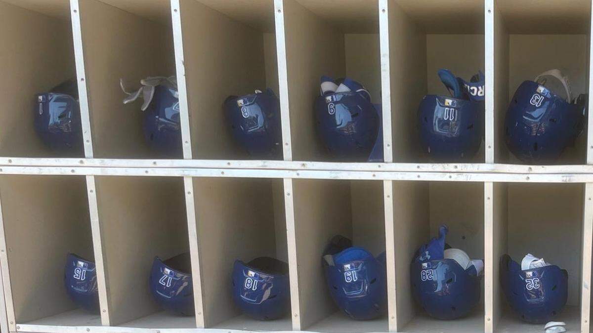 KC Royals helmets.