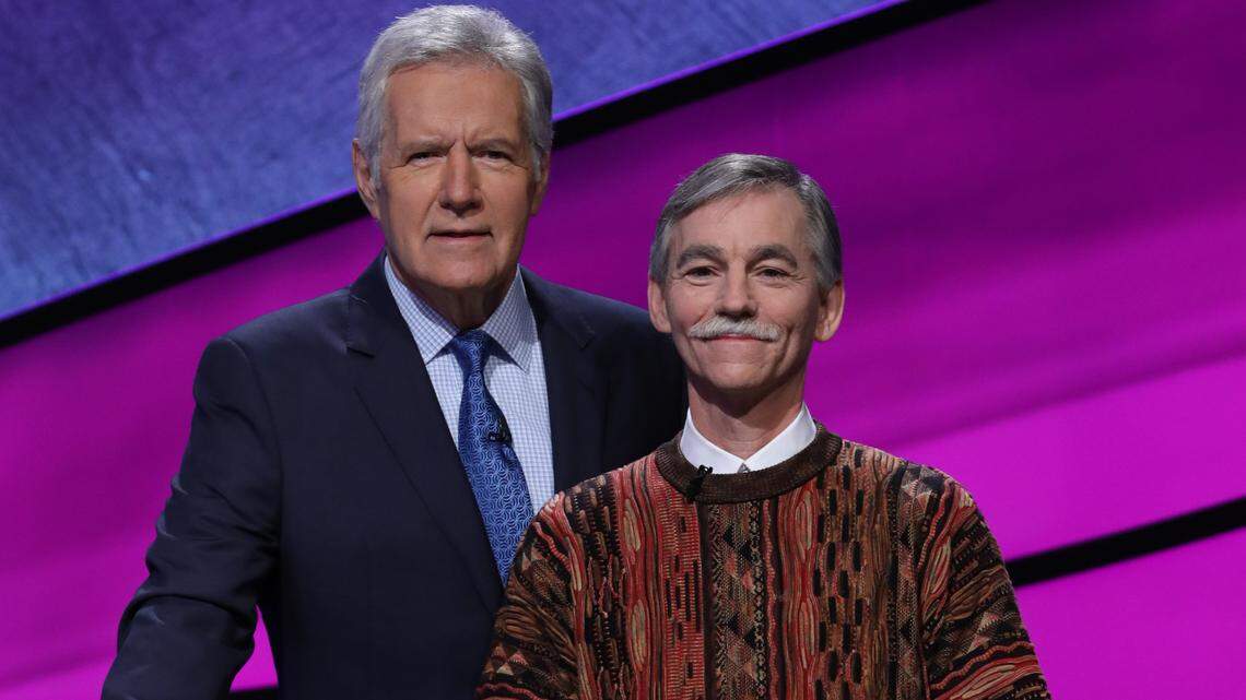 Larry Martin, second-grade teacher at Belinder Elementary School, shared his victory with host Alex Trebek after winning the 2018 Jeopardy! Teachers Tournament.