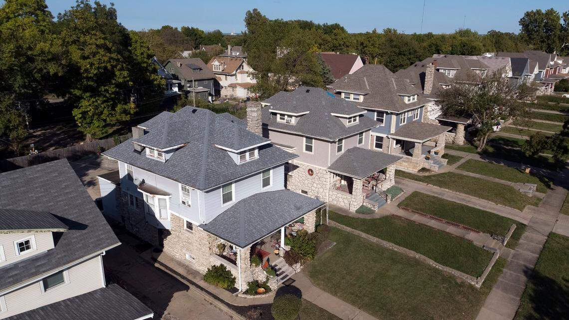 This is an aerial view of Victor Street in the Santa Fe neighborhood.