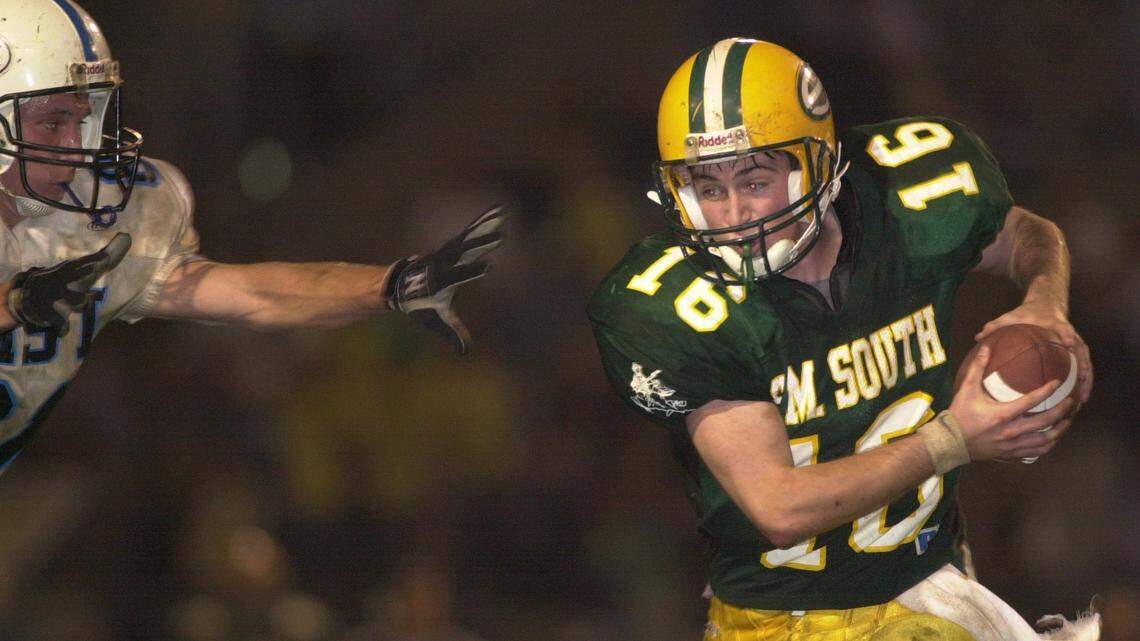 It wasn’t so long ago that new Shawnee Mission North coach Andy Walter was quarterbacking the Shawnee Mission South High School football team. This photo shows him in action in 2000. His first season at the helm of the SM North program arrives this fall.