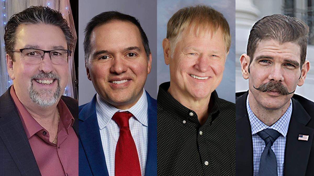 Joe Nicola and Robert Sauls, candidates for Missouri Senate, and Marjain Breitenbach and Will Jobe, candidates for Missouri House
