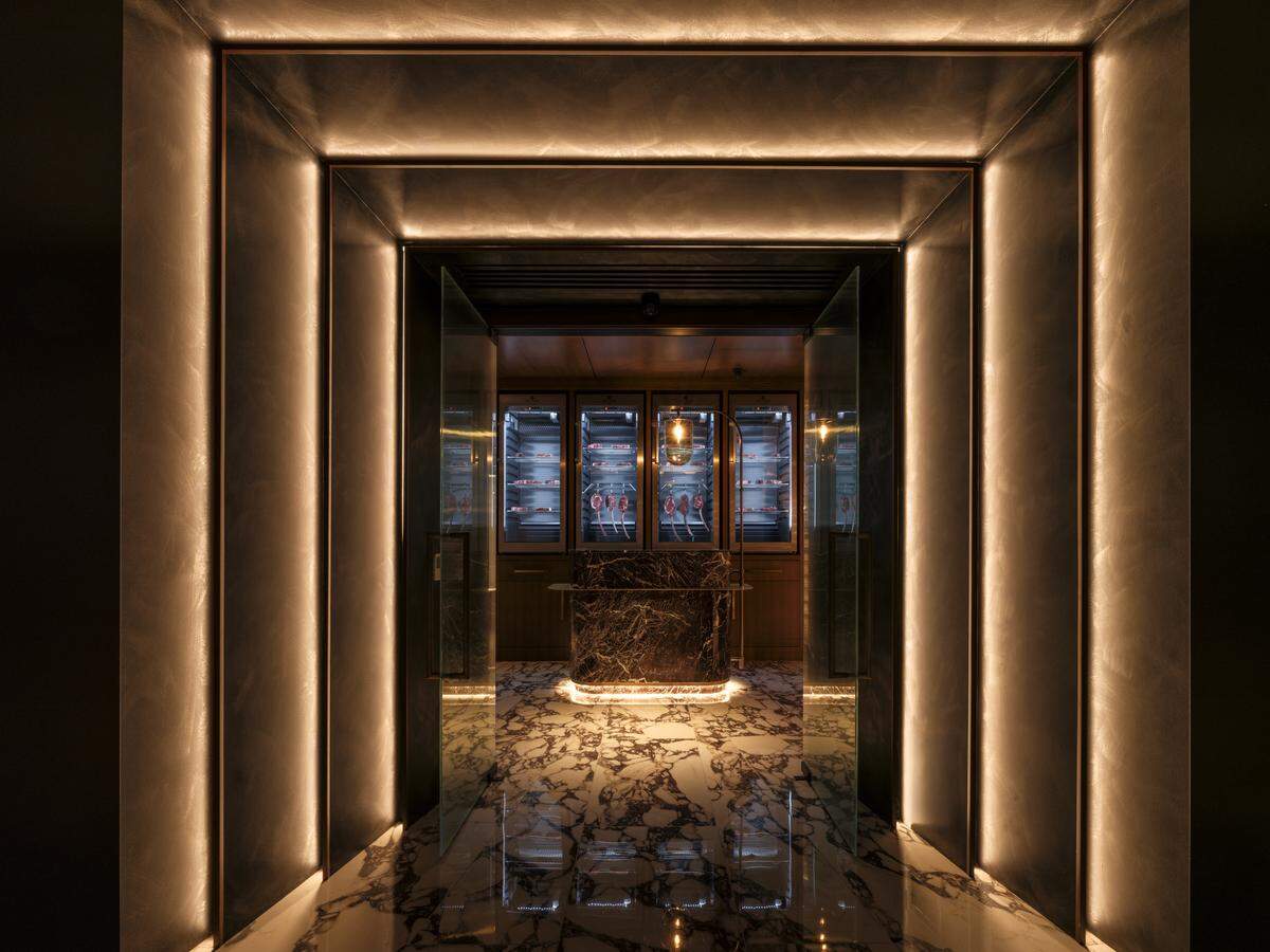 The entryway at 1587 Prime is meant to emulate a stadium tunnel walk.